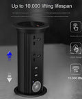 Game Changer Retractable Pop Up Power Strip For Kitchen Countertops With Integrated Wireless Charging Pad Fast Recharge Ports Smart Touch Switch Hidden Outlet Hub For Modern Spaces with touch controls and multiple ports.