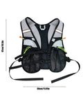 Back view of Hydration Vest For Outdoor Adventures With Easy Access Water Bladder System Reflective Front Chest Pocket And Multiple Storage Pockets Lightweight Gear Built For Trekking Camping Cycling And Mountaineering