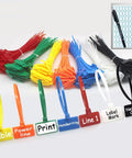 250 Pack 6 Inch Self Locking Nylon Cable Ties Multicolor For Wiring And Network Cables With Label Tag Area 1x0.6 Inches Angled Tail For Quick Insertion