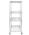 5-Tier Steel Wire Shelving Unit With Wheels For Garage And Workshop Storage, 70.87 By 59.76 By 23.98 Inches, front view
