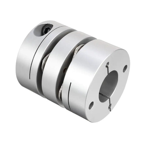 Butter Smooth 2 Pack Precision Diaphragm Coupling 16mm By 19mm Bore high-speed motor shaft coupler with aluminum hubs.