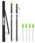 Heavy Duty Aluminum Tent Poles For Tarp And Canopy Adjustable Telescoping Poles With Non Slip Cone Bottom set with accessories