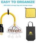 Heavy Duty L14-30P Generator Adapter Cord Makes It Easy To Run Four Household Outlets From Your 30 Amp Generator With Dust Caps 1.5 Ft
