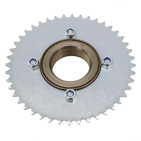 Rear Wheel 44T T8F Sprocket Chain Drive Gear With Freewheel Adapter For Electric Scooter Steel And Aluminum Alloy 4 Hole Mount 34mm Inner Diameter Heavy Duty Upgrade