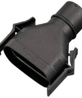 RS006 Hose Adapter For Sanders And Shop Vacuum Hoses black plastic fitting with wide base and clips