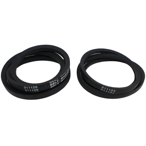 Washer Belt Set Replacement 211124 And 211125 For LAT9206BAE Compatible With 12112425 Washing Machine Belt Kit, two black rubber belts