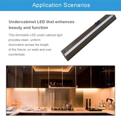 32 Inch Dimmable LED Under Cabinet Light With Linkable Design, 18W 1350 Lumens, Adjustable Color 3000K 3500K 4000K, kitchen