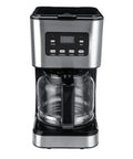 Solid Electric Coffee Maker And 5 Cup Automatic Drip Brewer With Keep Warm Plate front view with digital controls.