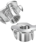 Heavy Hitting 1/4-20 T Nuts Twenty Five Pack, Top Notch 304 Stainless Steel Four Jaw Tee Fasteners with sharp prongs.