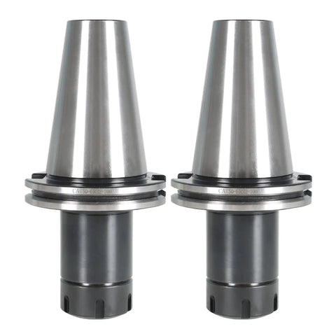 Pair of CAT50 ER32 100mm Collet Chuck Set For CNC Milling Lathe Tool Holders, 4 Inch Gage Length, balanced high rigidity.