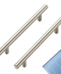 30 Pack Brushed Nickel Cabinet Pulls 7-3/8 Inch Long Stainless Steel Kitchen Drawer Handles With 5 Inch Center Hole And Mounting Template