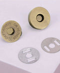 20 Set Bronze 14mm Magnetic Snaps Kit For Purses And Bags With 1 Male Snap 1 Female Snap And 2 Washers Per Set