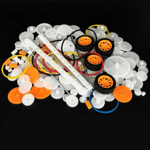 150 Piece Plastic Gear Kit For DIY RC Cars Trucks Helicopters Robots With Shaft Axles And Rubber Band Small Gear Set For Model Building Projects And 