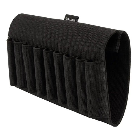 Black Buttstock Ammo Holder For Rifles Nine Shell Cartridges Pouch With Quick Access Durable Shooting Gear