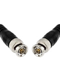BNC Male 75 Ohm RG-6/U Coaxial Cable 6.6Ft Dual Shielding Low Loss Video Cord connectors close-up view