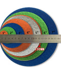Top Notch 5 To 30 Pack Of Premium 5000 Grit Hook And Loop Sanding Discs in sizes from 1 to 7 inches shown with a ruler.