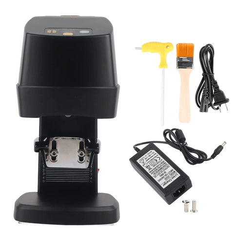 Top Shelf Electric Coffee Powder Tamper 58mm Portafilter Automatic Espresso Press with accessories for easy setup and use.