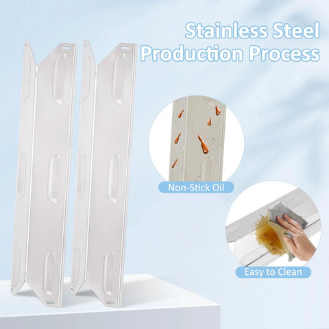 Stainless steel heat plates from Grill Replacement Kit For Landmann Three Burner 42170 42172 966686 easy clean surface