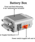 Battery box for 12 In 1 Motor Power Function Kit with High Torque Motor, showing power switch and supply interface, battery not included.