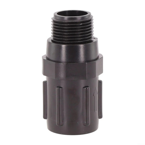 Black plastic Drip Irrigation Pressure Regulator 30 PSI three quarter inch garden hose water pressure reducer valve, threaded top view