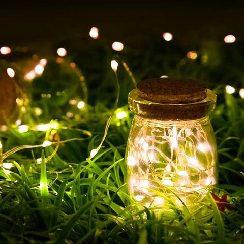 Battery Operated Fairy String Lights 10 Ft Copper Wire With 30 Micro LEDs Waterproof Indoor Outdoor Decor Set The Vibe
