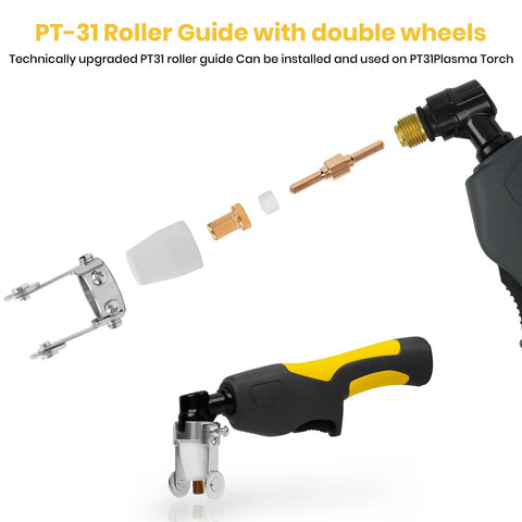71 Piece Plasma Cutter Consumables Kit With Roller Guide Wheel Spacer Shield Cups Swirl Baffles Electrodes And Nozzles For PT 31 JG 40 LG 40 Torches