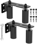Heavy Duty Sliding Gate Roller Guide Kit With Steel L Bracket And Adjustable Nylon Rollers For Sliding Doors And Wood Doors Black Finish 2 Pack