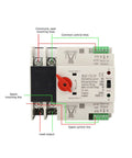 Automatic Transfer Switch 2 Pole AC 110V 100A Power Transfer Switch For Generator Changeover DIN Rail Mounted Electrical Selector No Fuss Self Throwing And Self Returning Design For Reliable Backup Power with wiring diagram