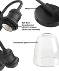 Dope Retro Black Gooseneck Wall Sconce 1 Light Industrial Aluminum Fixture With Clear Glass Shade E26 Bulb Compatible detail