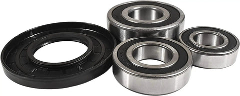 Heavy Duty Bearing And Seal Replacement Kit For Whirlpool Front Load Washer Tub features three steel bearings and one rubber seal.