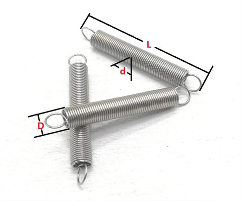 Extension And Compression Springs Kit With Steel Dual Hook Tension Springs 0.4mm Wire Diameter 3mm Outer Diameter 10-50mm Length