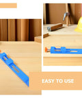 2pc Adjustable Cutting Guide Base For Circular Saw With Quick Setup, blue plastic cutting guide tool on wooden surface.