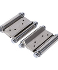 Two Way Double Action Stainless Steel Swing Door Hinge 3 Inch 1.5mm Thick With Adjustable Tension, set of two hinges.