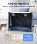 Pet Oxygen Chamber For Small Animals, Multi Function ICU Cage And Nebulizer, 100L Clear Portable Habitat with cat observing.