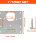 12 Piece Cabinet Hinge Repair Plate Kit With Stainless Steel Brackets And Mounting Screws showing product size