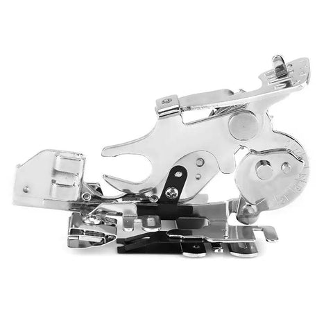 Stainless Steel Ruffler Presser Foot With Adjustable Pleat Depth For Sewing Machines Pro Grade Auto Feed Pleating Attachment Professional Replacement Part For Even Wrinkles And Versatile Stitching, side view