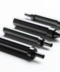 Industrial Grade Mechanical Edge Finder Featuring .200-Inch Tactile Contact Tip And 3/8-Inch Shank, four metal probes on white background.