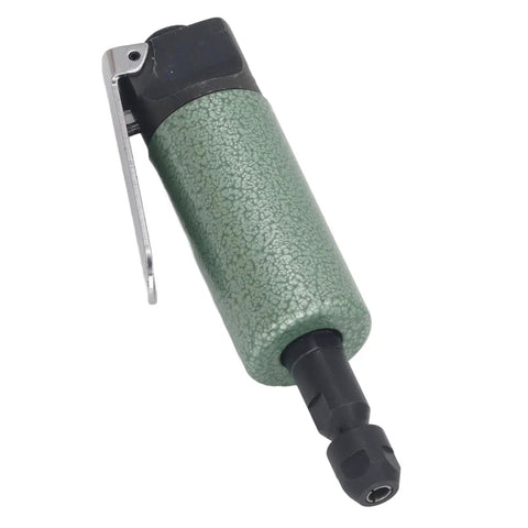 Pro Level Air Die Grinder 25000 RPM knuckle friendly tool with green grip for tight spot grind work and mold finishing.