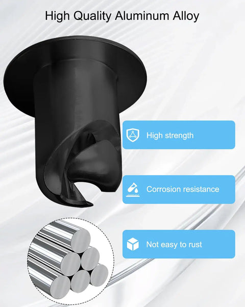 Slick Aluminum Quarter Turn Fasteners With Oval Knobs For Quick Release Panel Mounting showing black aluminum alloy with corrosion resistance.