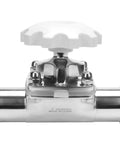 DERNORD 2-inch sanitary diaphragm valve, stainless steel 316L, tri-clamp ends, white handwheel