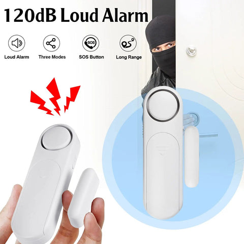 Image of 120dB Door And Window Alarm Sensor Kit With 3 Modes No Brainer Setup For Home Security Includes 3 Contact Sensors