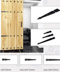 Set Of Four L Shape Corner Brackets In Carbon Steel With Black Anti Rust Coating For Sliding Barn Doors Functional And Decorative