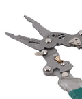 Close-up of Heavy Duty 20 Function Multifunctional Wire Stripper Pliers showcasing crimping and cutting jaws.