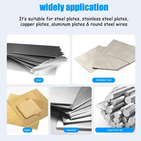 Various metal plates and wires compatible with Heavy Duty 12.6 Inch Slip Roll Bending Machine With Removable Rollers For Metal Plates.