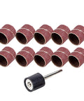 Heavy Duty Sander Drum Mandrel With Ten Badass 80 Grit Sanding Bands For Multi Material Grinding And Nail Drill Slick Rotary Accessory Set including ten sanding bands.