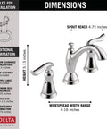 Linden Widespread Chrome Bathroom Faucet With Diamond Seal Technology For 3 Hole Install dimensions and installation guide