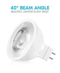 MR16 LED Bulb 50W Equivalent 12V 3000K Soft White Dimmable Spotlight, 500 Lumens, GU5.3 Base, 6.5W showing 40-degree beam angle
