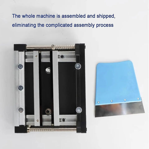 Top view of Manual Solder Paste Stencil Printer With Aluminum Alloy Frame For Super Handy Precision SMT PCB Assembly And DIY Electronics Prototyping, Dual Screw Alignment For Independent X And Y Positioning, 30 Second Board Registration, 20 Cm