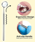 Durable Stainless Steel Dental Mirror for at home teeth cleaning and mouth inspection with storage box, curved head