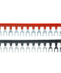 Heavy Duty 12 Position Fork Jumper Terminal Strip Blocks 15 Pack with red and black connectors for custom wiring.